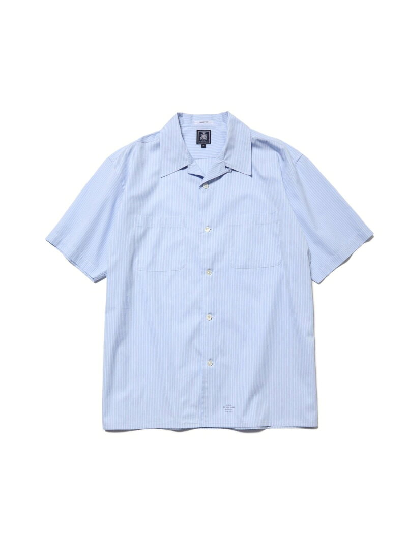 Rakuten - 【J.PRESS ORIGINALS】Broad Stripe Open Half Sleeve Shirt / Baggy-Fit J.PRESS ジェイプレス トップス シャツ・ブラウス ネイビー ブルー【送料無料】[Rakuten Fashion]
