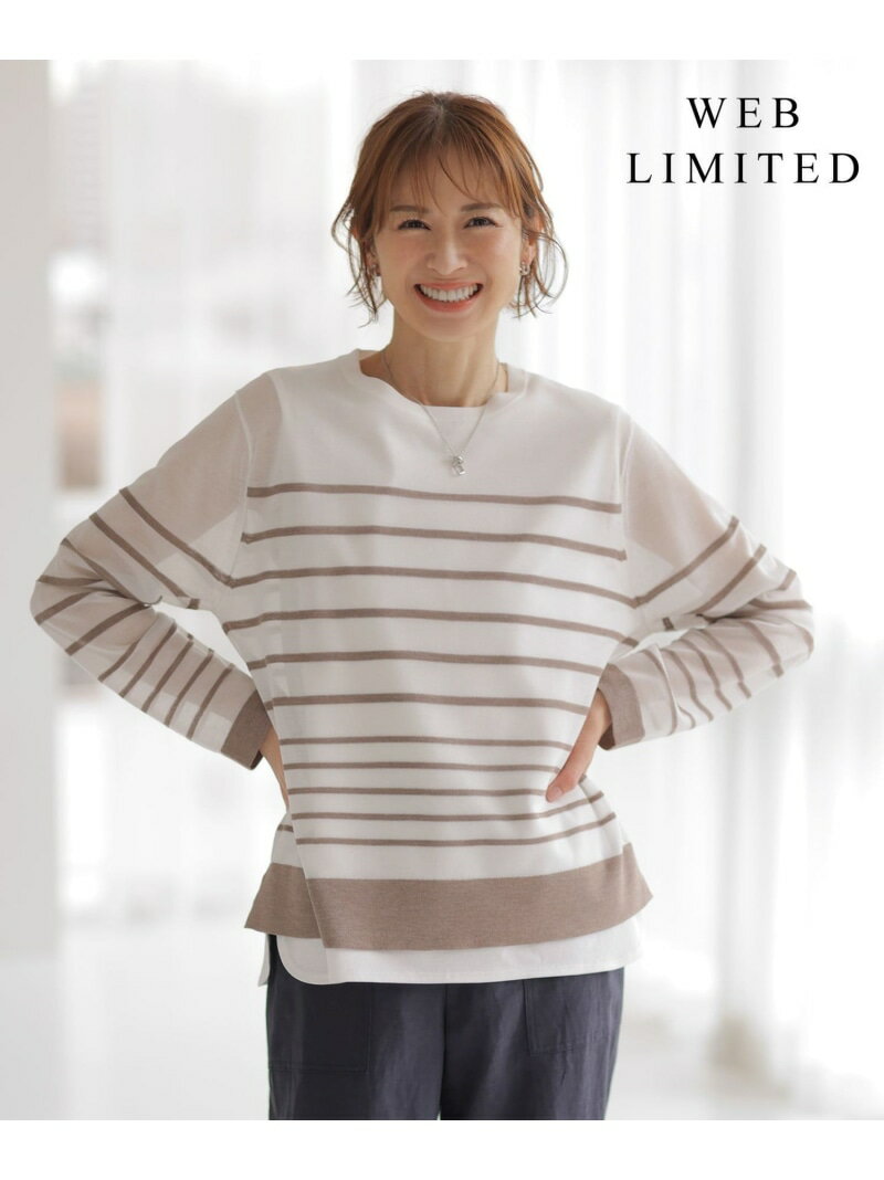 樂天商城 - 【SALE／50%OFF】【WEB限定・洗える】Vis/Peスパーク シアー ボーダー ニット J.PRESS ジェイプレス トップス ニット ホワイト ブルー ブラック【RBA_E】【送料無料】[Rakuten Fashion]