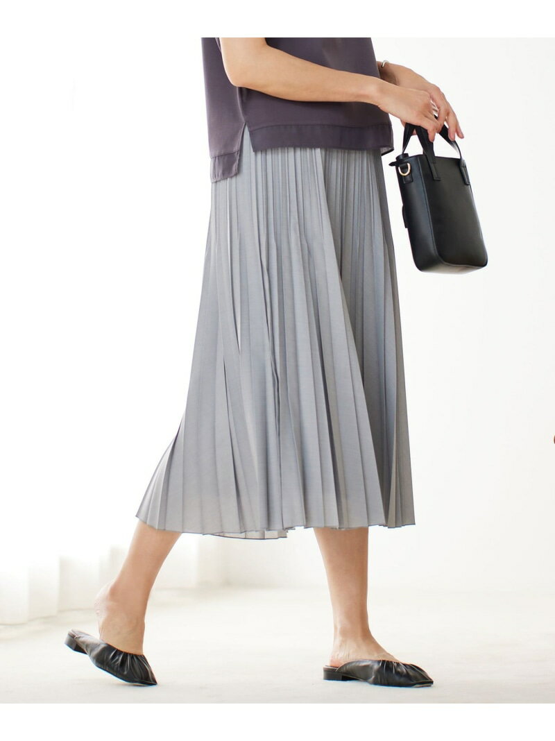 【SALE／50%OFF】【洗える】50Sブロード プリーツ スカート J.PRESS ジェイプレス スカート ロング・マキシスカート ベージュ グレー カーキグリーン【RBA_E】【送料無料】[Rakuten Fashion]