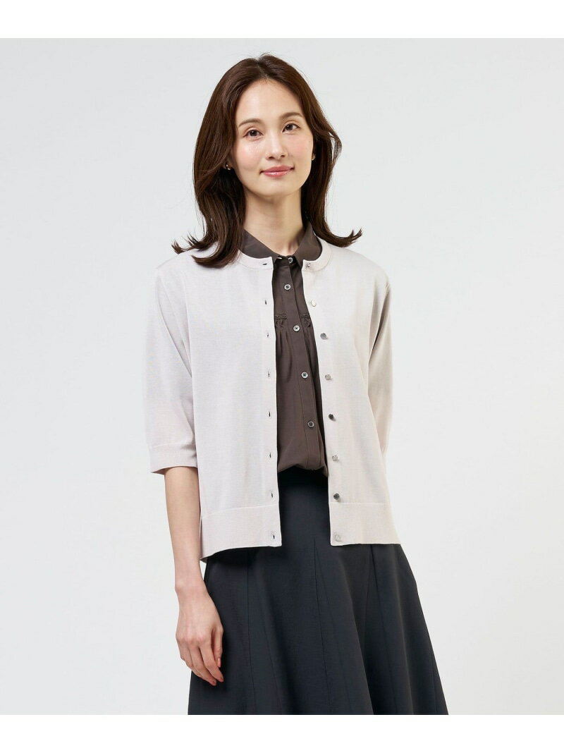 樂天商城 - COTTON ACETATE DRY クルーネック カーディガン J.PRESS ジェイプレス トップス カーディガン ブルー オレンジ グレー ネイビー【送料無料】[Rakuten Fashion]