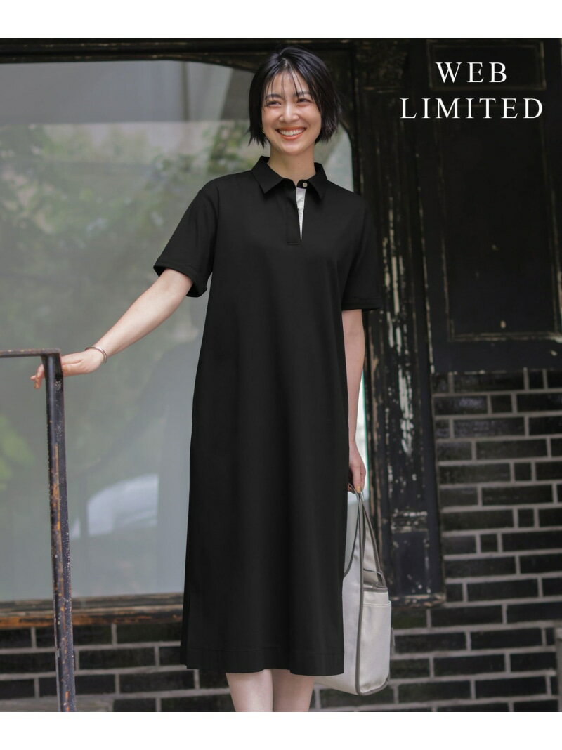 Rakuten - 【WEB限定】コットンスムース ポロワンピース J.PRESS ジェイプレス ワンピース・ドレス ワンピース ブラック ネイビー ブラウン【送料無料】[Rakuten Fashion]