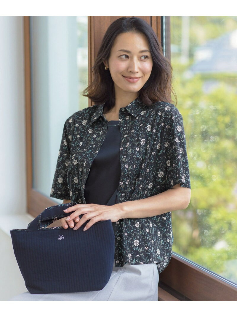 樂天商城 - 【一枚で着映え】LIBERTY シャツ ブラウス J.PRESS ジェイプレス トップス シャツ・ブラウス ネイビー ベージュ【送料無料】[Rakuten Fashion]