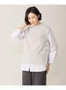 クリア ベスト レディース 【洗える】CLEAR COTTON BLEND ニット ベスト J.PRESS LADIES L ジェイプレス トップス ベスト・ジレ グレー ブルー グリーン【送料無料】[Rakuten Fashion]