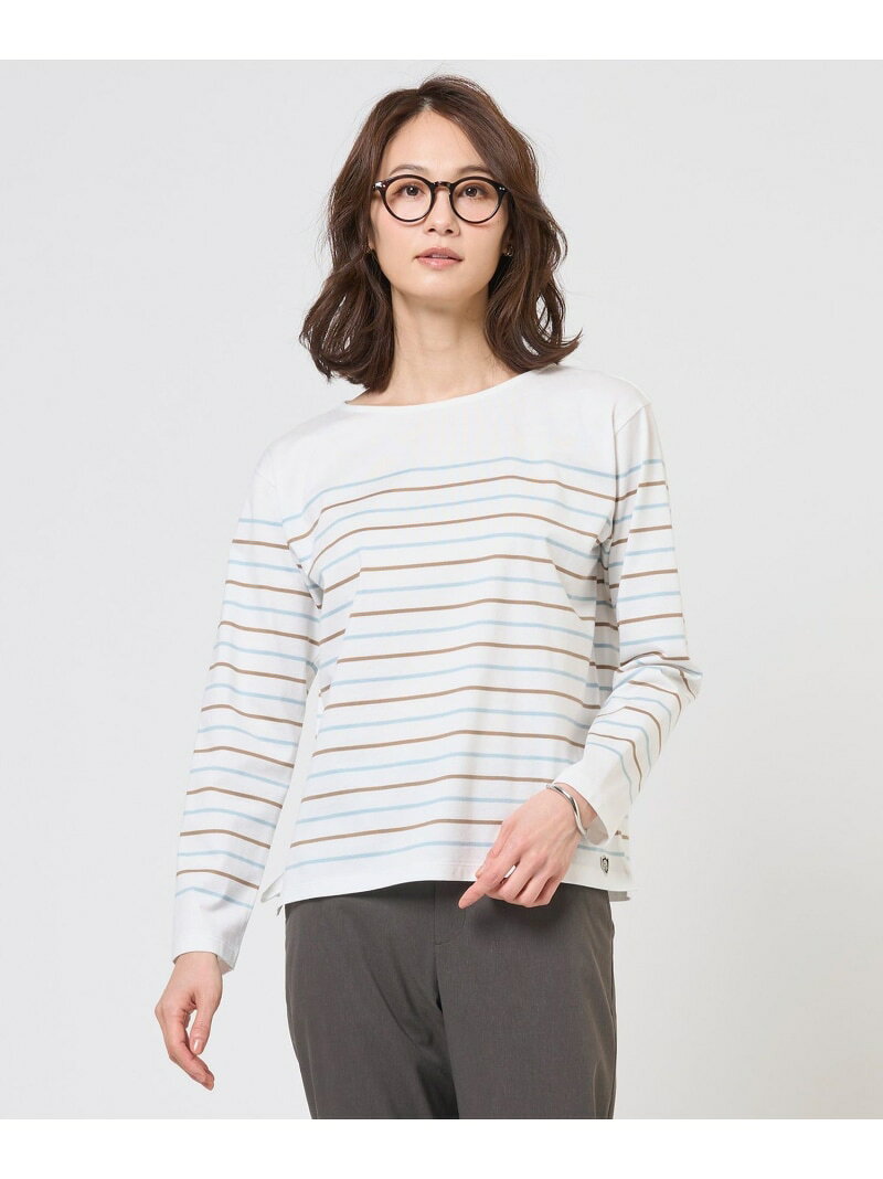 樂天商城 - バスクボーダー カットソー J.PRESS ジェイプレス トップス カットソー・Tシャツ ベージュ ネイビー【送料無料】[Rakuten Fashion]