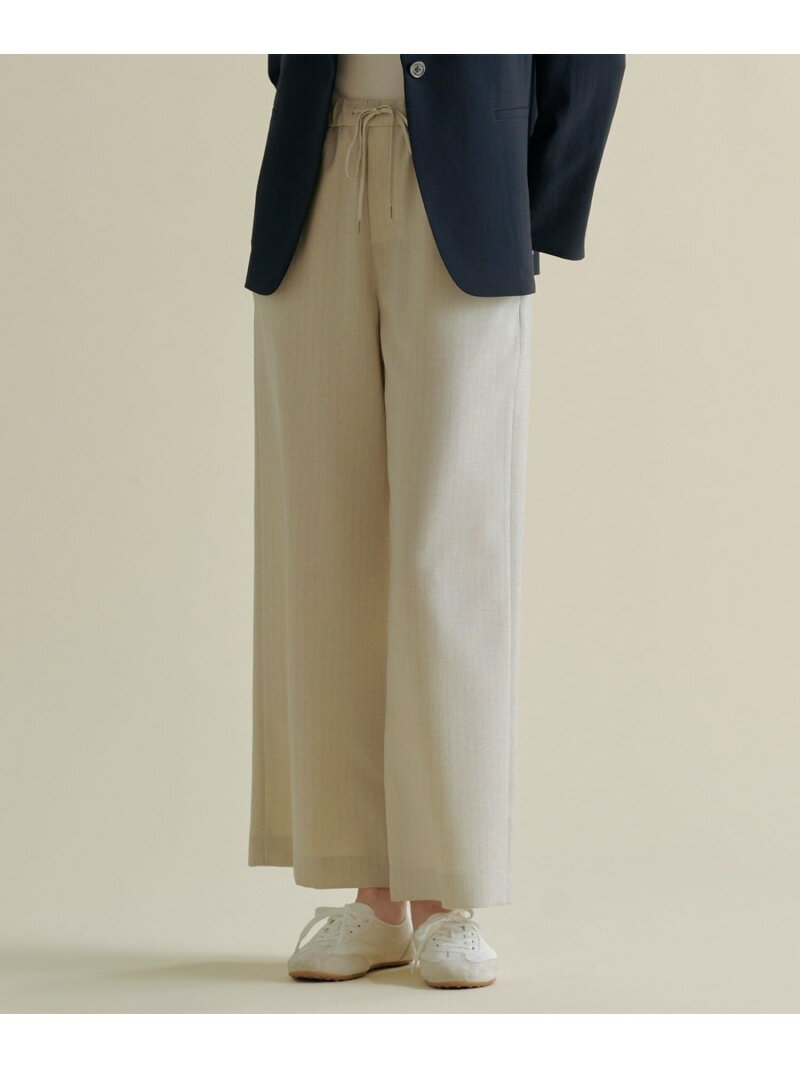 Rakuten - ペンシル SLUB STRIPE ワイド イージー パンツ J.PRESS LADIES L ジェイプレス パンツ その他のパンツ ネイビー【送料無料】[Rakuten Fashion]