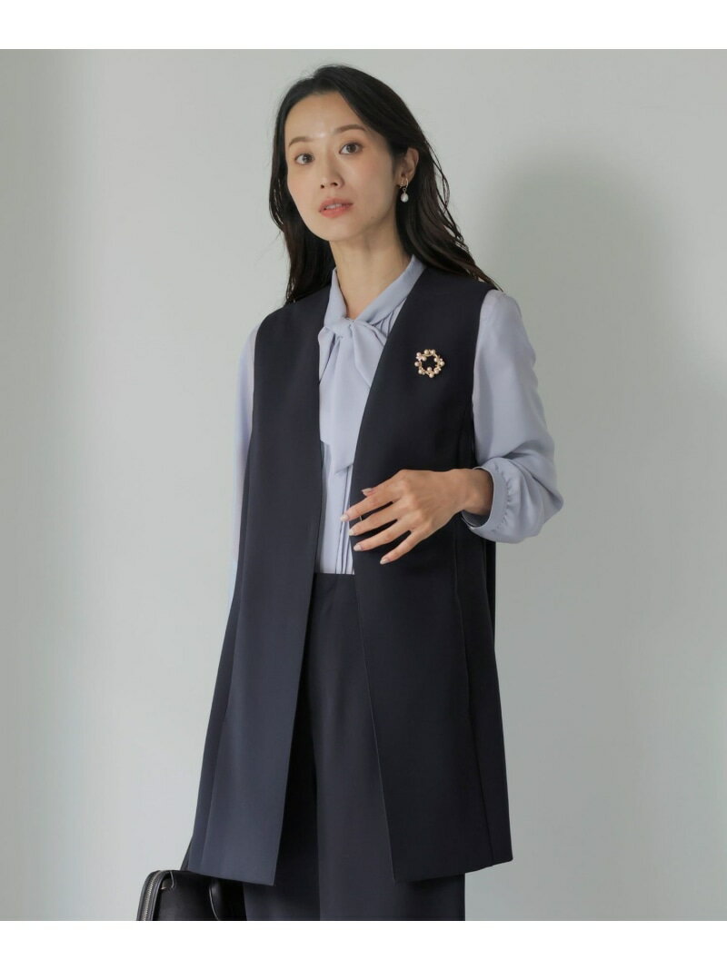 Rakuten - 【セットアップ対応・洗える】セラテリーダブルクロス ジレ J.PRESS LADIES L ジェイプレス ジャケット・アウター その他のジャケット・アウター グレー ネイビー ブラック【送料無料】[Rakuten Fashion]