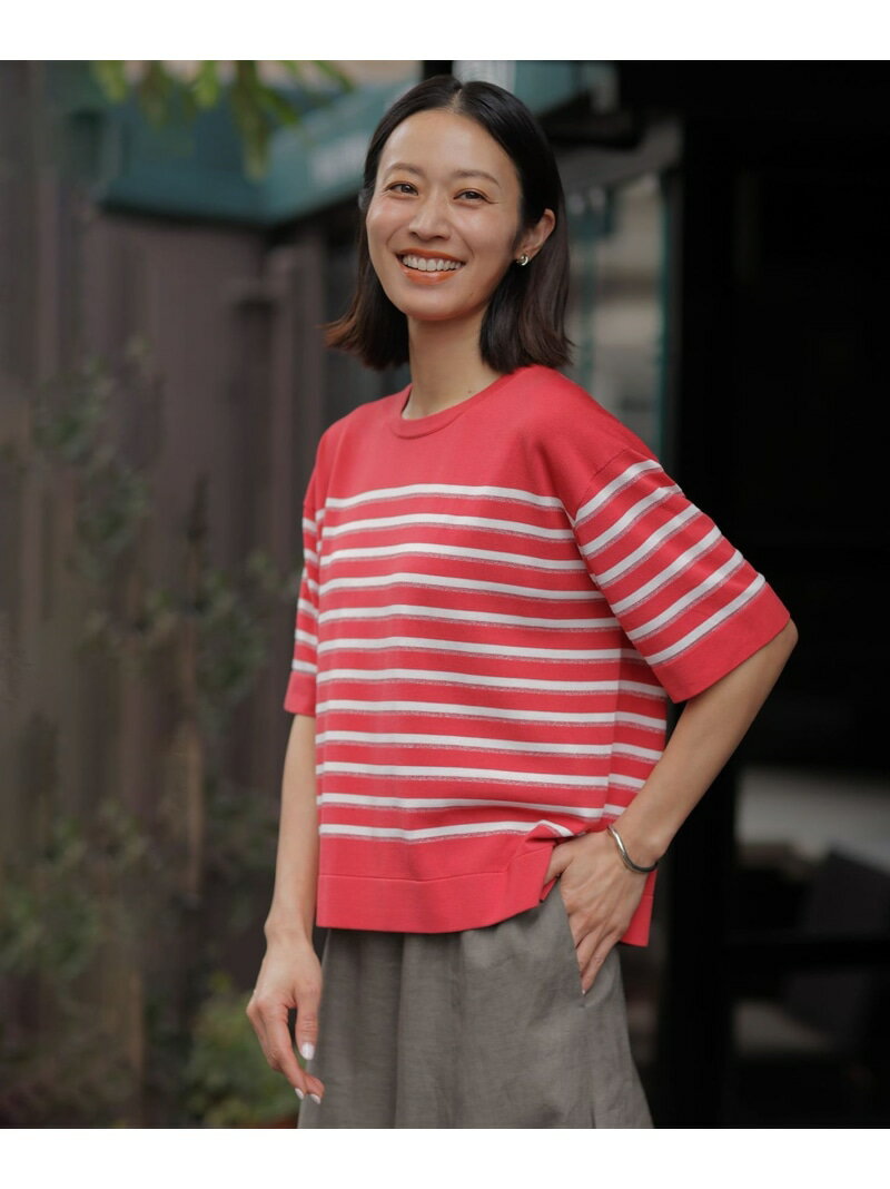 Rakuten - 【一枚で着映え】COTTON ACETATE DRY ニット Tシャツ J.PRESS ジェイプレス トップス ニット オレンジ ベージュ【送料無料】[Rakuten Fashion]