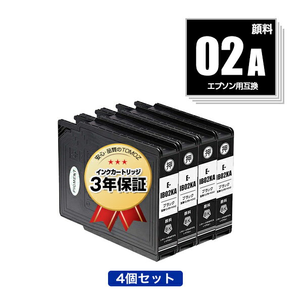 楽天tomozIB02KA ブラック 顔料 お得な4個セット エプソン用 互換 インク メール便 送料無料 あす楽 対応 （IB02A IB02B IB02KB PX-M711R2 IB 02 PX-M711TR2 PX-M7H5R2 PX-M7TH5R2 PX-M711R1 PX-M711TR1 PX-M7H5R1 PX-M7TH5R1 PX-S711R1 PX-S7H5R1 PX-S7110 PX-M7110F PX-M7110FP）