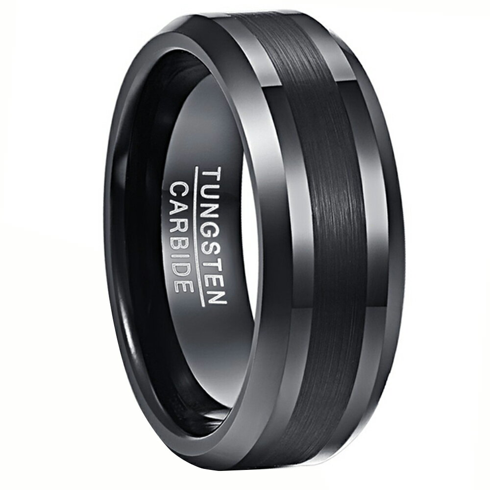 指輪 メンズ リング タングステンリング タングステン 指輪 ブラック メンズリング 幅8mm 14~27号サイズ選択可 シンプル 太め ファッションリング おしゃれ 高級 カッコイイ プレゼント ギフト 色落ちにくい 質感良い JQUEEN