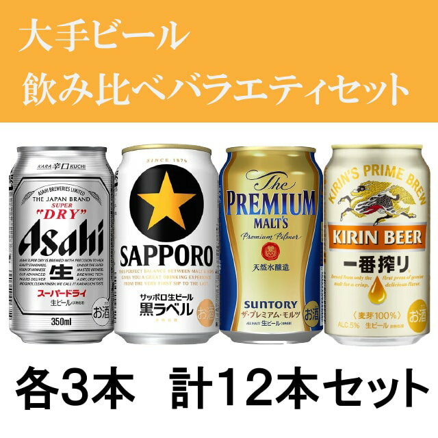 楽天JR東日本商事いいものステーション案外楽しい！『大手ビール飲み比べ』バラエティセット　送料無料【お酒 12本 セット ビール　サッポロ　アサヒ　プレモル　キリン】