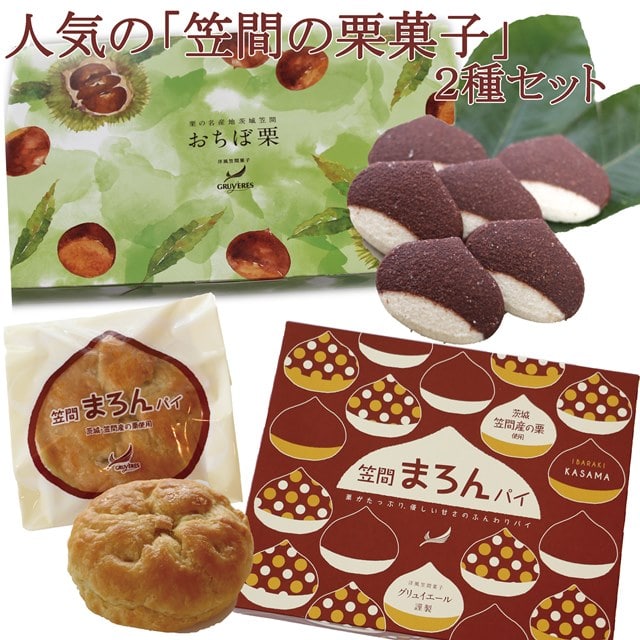 栗菓子2種（おちぼ栗18個＆笠間まろんパイ5個）セット　送料