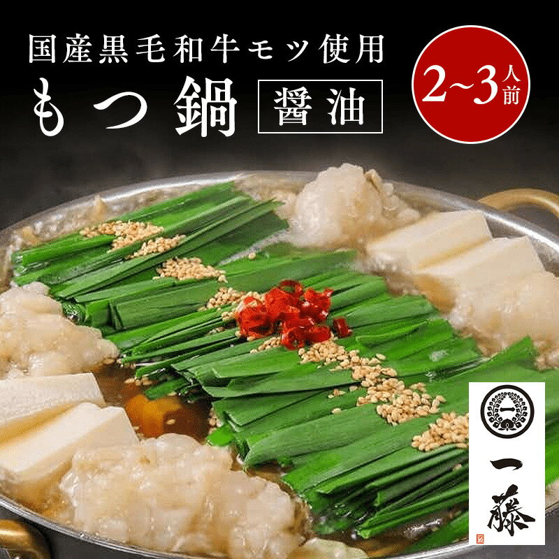 ＼100年続く　もつ鍋一藤／福岡県 国産黒毛和牛もつ鍋（2〜3人前）　送料無料【 お取り寄せグルメ 