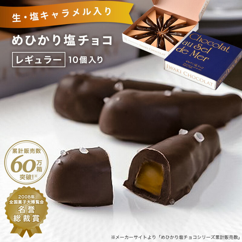 いわきチョコレートめひかり塩チョコ（レギュラー）10個 送料無料 【チョコレート 塩チョコ スイーツ ...