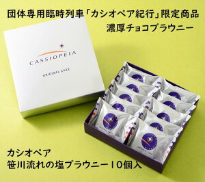 【チョコブラウニー】カシオペア 笹川流れの塩ブラウニー10個入 寝台特急 団体臨時専用列車 鉄道 電車 カシオペア紀行 ショコラ ケーキ プチギフト 個包装 お返し 友チョコ スイーツ ギフト お菓子 挨拶 御礼 お菓子 お祝い 鉄道好き お土産 ご挨拶