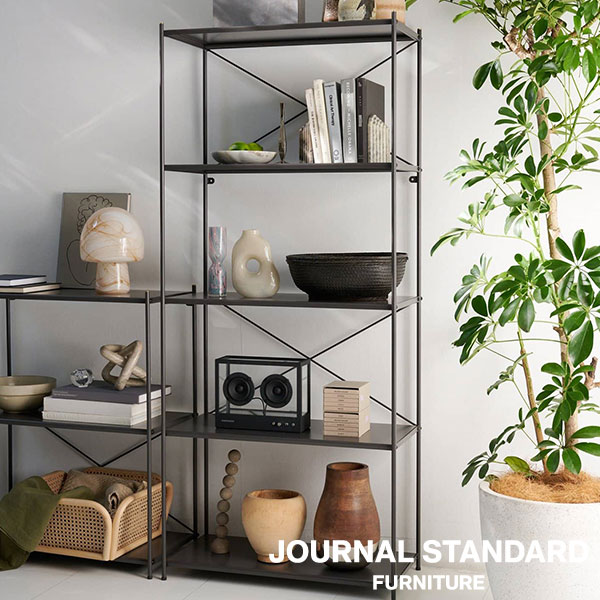 journal standard FurnitureのJOURNAL STANDARD FURNITURE  HOLTE X SHELF L charcoal ホルテ シェルフ L チャコール 収納 オープンラック(リビング収納)