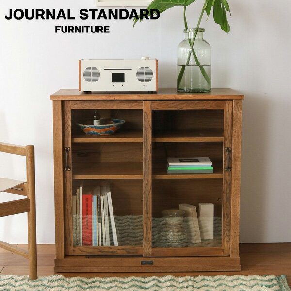 journal standard FurnitureのJOURNAL STANDARD FURNITURE  Elverson Glass Cabinet S エルバーソン ガラスキャビネット S 引き戸タイプ キャビネット チェスト サイドチェスト インテリア 収納(リビング収納)