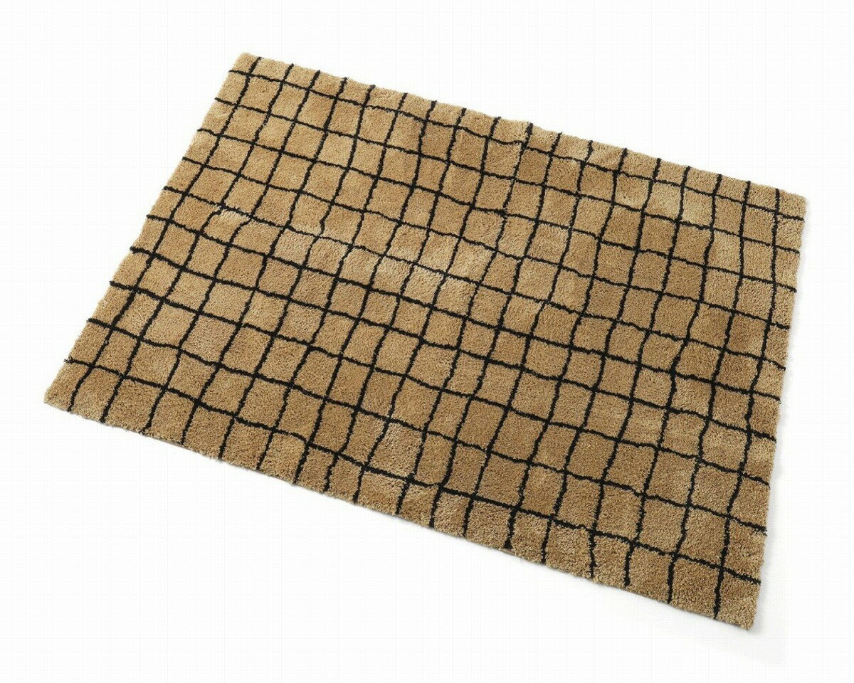 JOURNAL STANDARD FURNITURE  GRID RUG CM 140×200cm グリッド ラグ 140×200cm キャメル ラグ ラグマット マット ラグカーペット カーペット レビューでマルシェバッグプレゼント