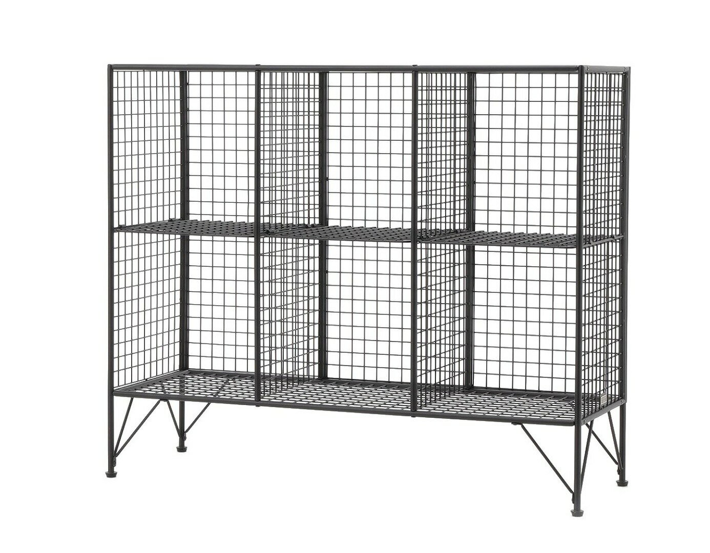 JOURNAL STANDARD FURNITURE  PAXTON MESH RACK 6 GRID WIDE パクストン メッシュラック 6グリッド ワイド ラック 棚 オープンラック 2段 3列 スチール 黒 おしゃれ 収納 レビューでマルシェバッグプレゼント