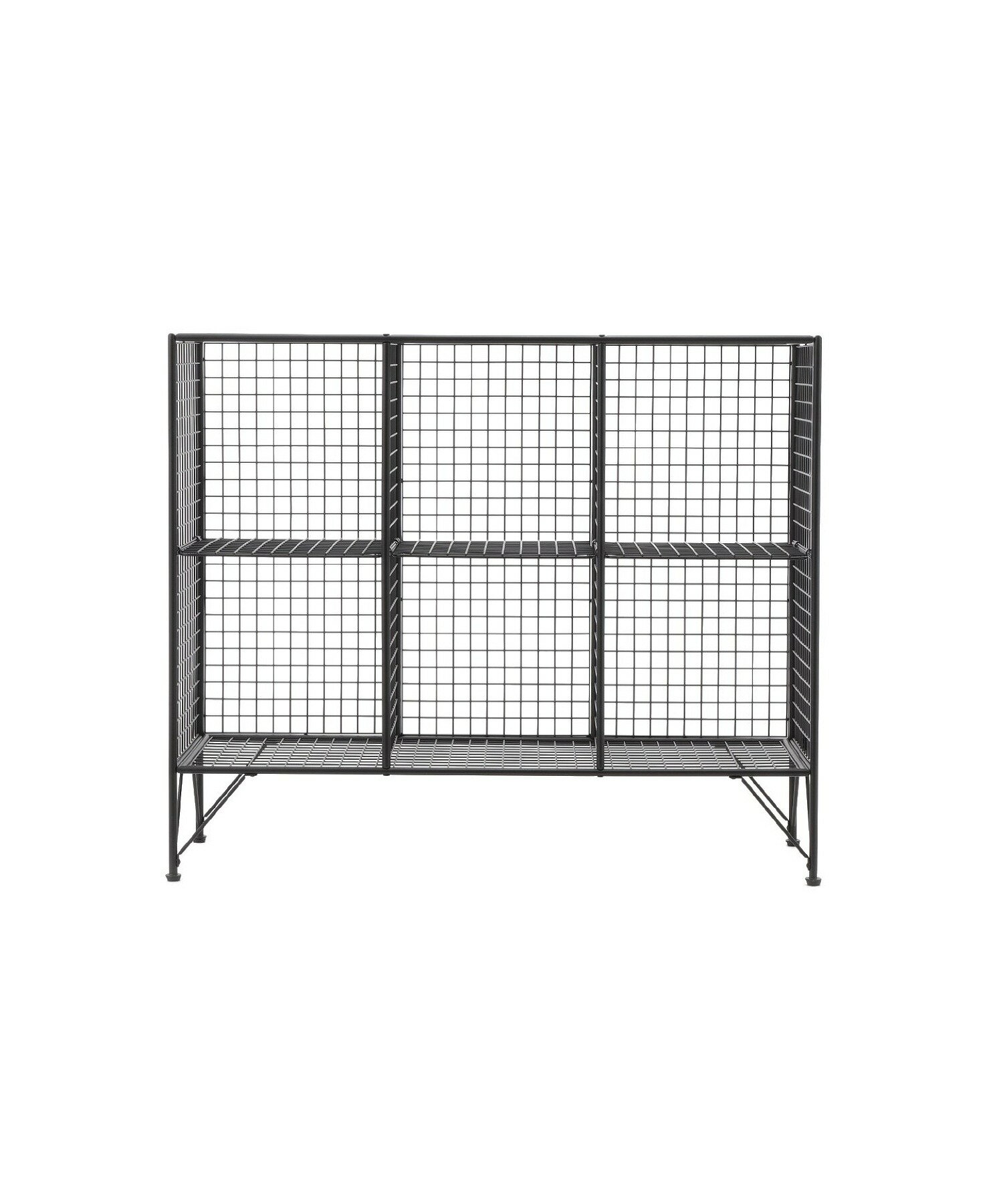 JOURNAL STANDARD FURNITURE  PAXTON MESH RACK 6 GRID WIDE パクストン メッシュラック 6グリッド ワイド ラック 棚 オープンラック 2段 3列 スチール 黒 おしゃれ 収納 レビューでマルシェバッグプレゼント