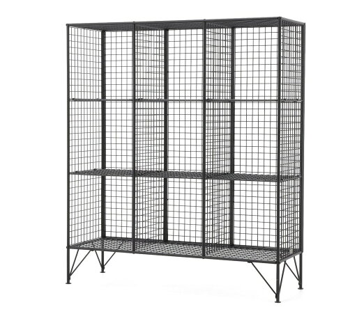 JOURNAL STANDARD FURNITURE  PAXTON MESH RACK 9 GRID パクストン メッシュラック 9グリッド ラック 棚 オープンラック 3段 3列 ヴィンテージ モダン スチール 黒 おしゃれ 収納