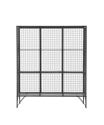 JOURNAL STANDARD FURNITURE  PAXTON MESH RACK 9 GRID パクストン メッシュラック 9グリッド ラック 棚 オープンラック 3段 3列 ヴィンテージ モダン スチール 黒 おしゃれ 収納