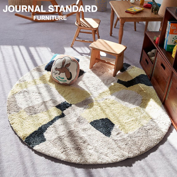 journal standard FurnitureのJOURNAL STANDARD FURNITURE  PICFAIR RUG ROUND 140 ピクフェアラウンドラグ 直径140 イエロー ラグ カーペット ラグマット ラグカーペット リビング(ラグ・マット)