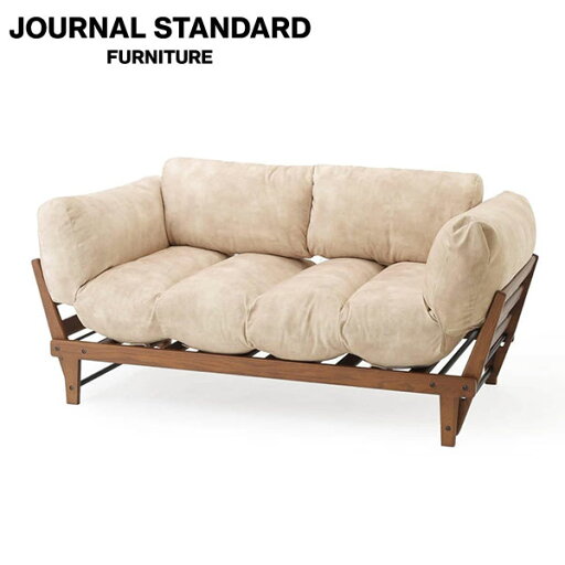 journal standard FurnitureのJOURNAL STANDARD FURNITURE  ALVESTA SOFA 2ND VELVET BE アルベスタ ソファ ベルベット ベージュ アームリクライニング 2~3人掛け ベルベット生地(代引不可)(ソファ)