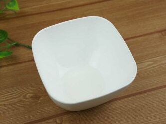 子供食器小鉢白軽量軽い日本製PET樹脂樹脂製角型ボウルS/ホワイト