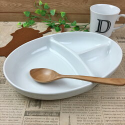 ランチプレートオーバル深型2枚組SET約650g楕円日本製美濃焼国産陶器白磁白ホワイト深め深い3つ仕切り仕切り皿食器ワンプレートおしゃれおうちカフェ食洗機対応絵付け用ポーセリンアートポーセラーツラッピング不可