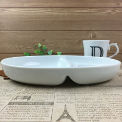 ランチプレートオーバル深型2枚組SET約650g楕円日本製美濃焼国産陶器白磁白ホワイト深め深い3つ仕切り仕切り皿食器ワンプレートおしゃれおうちカフェ食洗機対応絵付け用ポーセリンアートポーセラーツラッピング不可