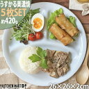 【5枚SET】ランチプレート うすかる L ホワイト 26cm 約420g 軽い 美濃焼 日本製 丸い 食器 カフェ 白磁 陶器 仕切り皿 おしゃれ 北欧 子供 ダイエット ワンプレート スタック ポーセラーツ 食洗機対応ラッピング不可