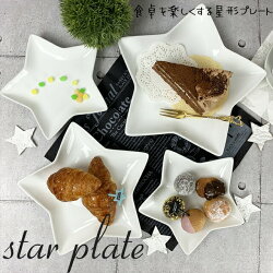 星形プレートS16.3×14cm170gホワイトスター星型星子供ケーキ皿取り皿デザートパーティークリスマス誕生日皿陶器食器白白磁おしゃれかわいいカフェ絵付け用ポーセリンアートポーセラーツ食洗器対応あす楽対応可ラッピング不可