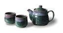 【店内全品ポイント5倍 5/6までGW限定】美濃焼 食器 ギフト BOX入 シンシャ・グレーズ 和ポット 茶器揃 ポット&湯呑みSET 選べる2色 17×11c...