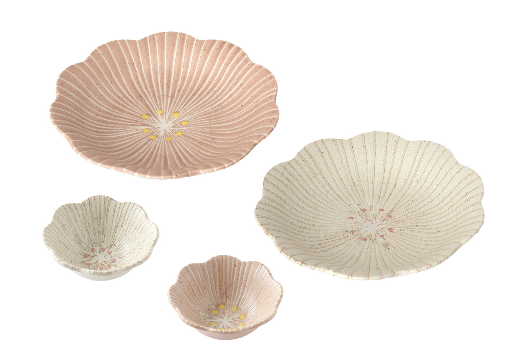 【楽天スーパーSALE 10％ 割引】マルサン近藤 はなこまち シリーズ ハレのひセット 深皿 豆鉢 φ22×H14cm 10.5cm×H4.5cm 深皿×2 豆鉢×2 磁器 食器 便利 おしゃれ ギフト プレゼント 食洗機対応