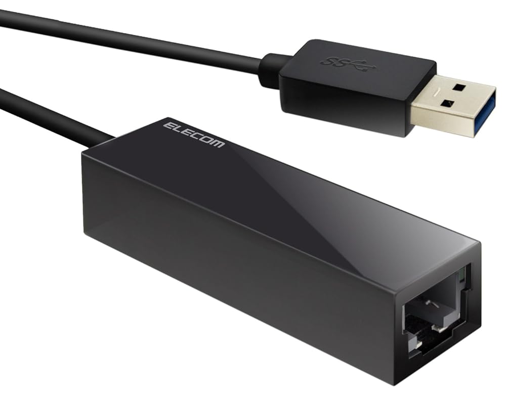 エレコム 有線LANアダプター USB3.0 USB-A USB→RJ45 変換アダプター ギガビット 【Windows 10S/10/8.1/7、Mac 10.15/10.14/10.13対応】 ブラック EDC-GUA3-B
