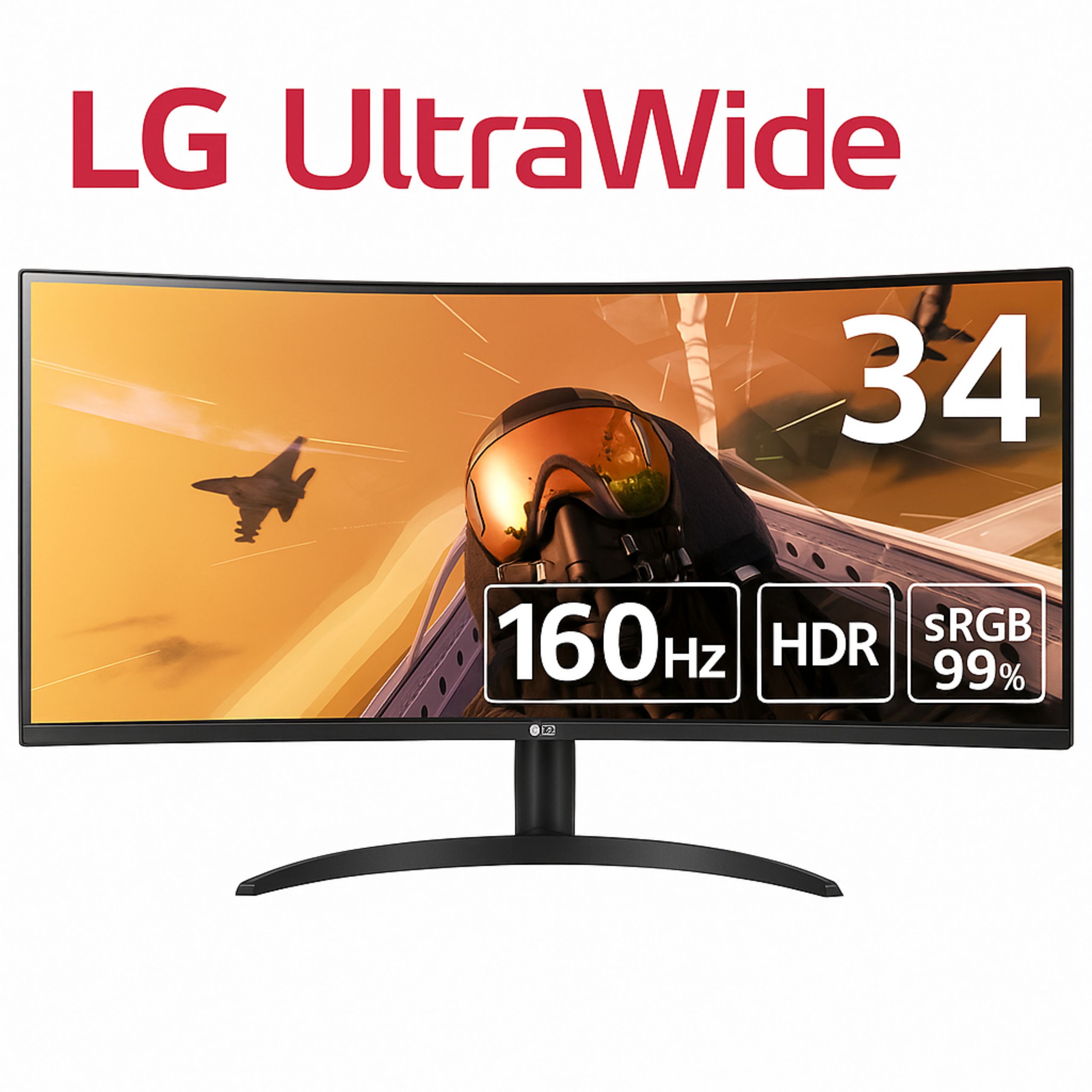 LG UltraGear 34WP60C-B 34インチ 曲面ウルトラワイドモニター WQHD/VA/160Hz/1ms/HDR対応(3440×1440)