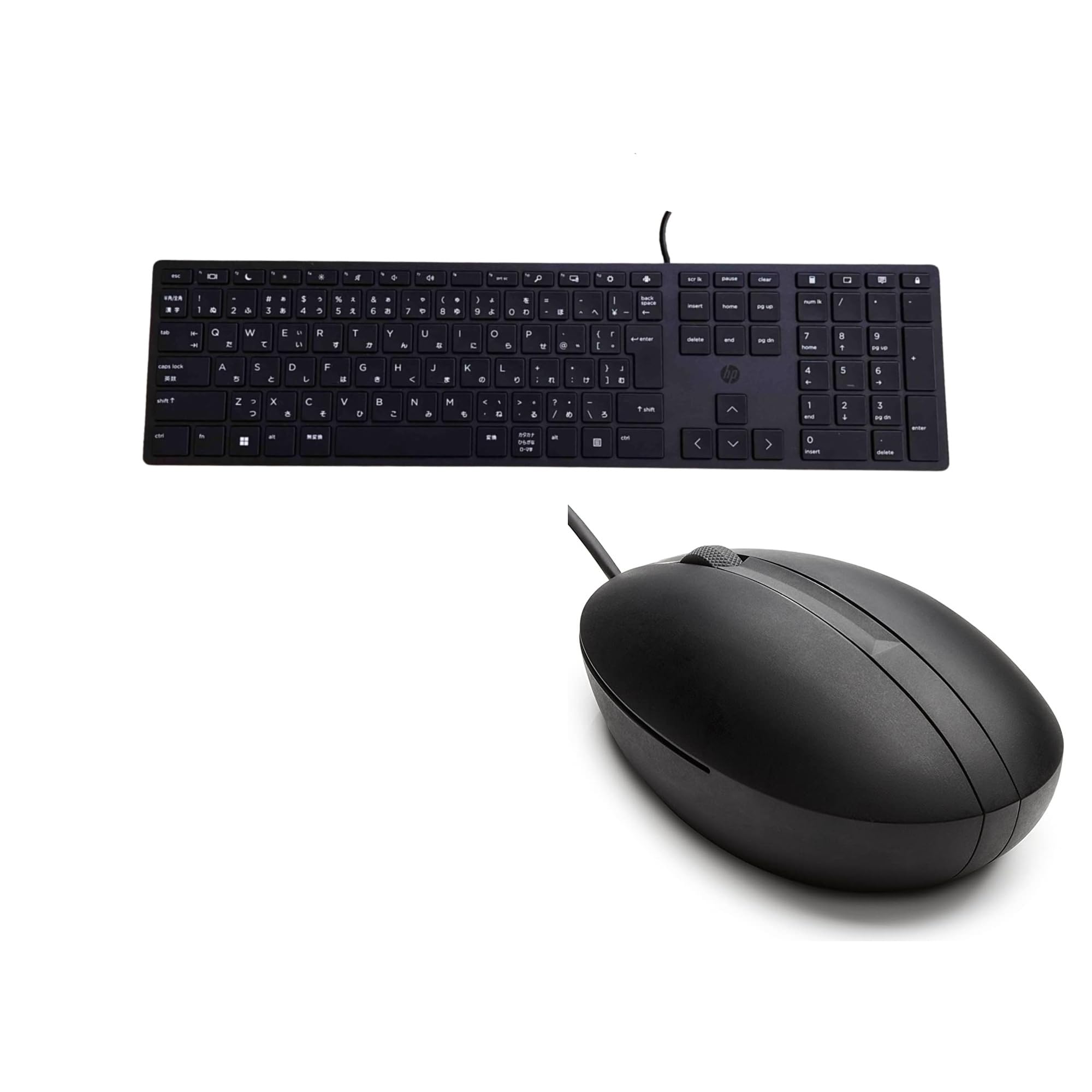 【新品】HP 有線キーボード 320K 日本語配列 ＆ HP 320M 有線マウス セット テンキー付き 薄型 USB接続 光学式 事務用 オフィス ブラック