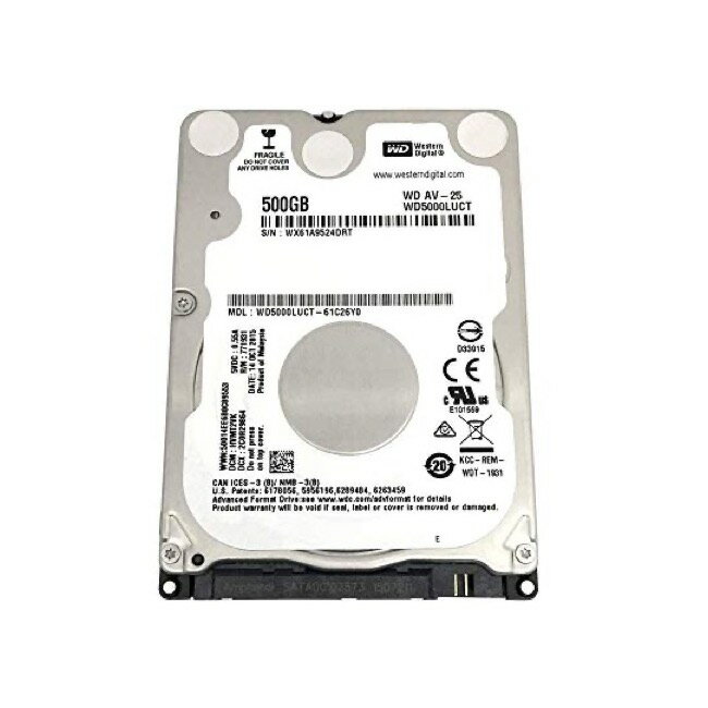 樂天商城 - 【中古】Western Digital (ウエスタンデジタル) WD5000LUCT AV 500GB 5400RPM 16MBキャッシュ (7mm) SATA 3.0Gb/s 内蔵型 2.5インチ ノートブックハードドライブ