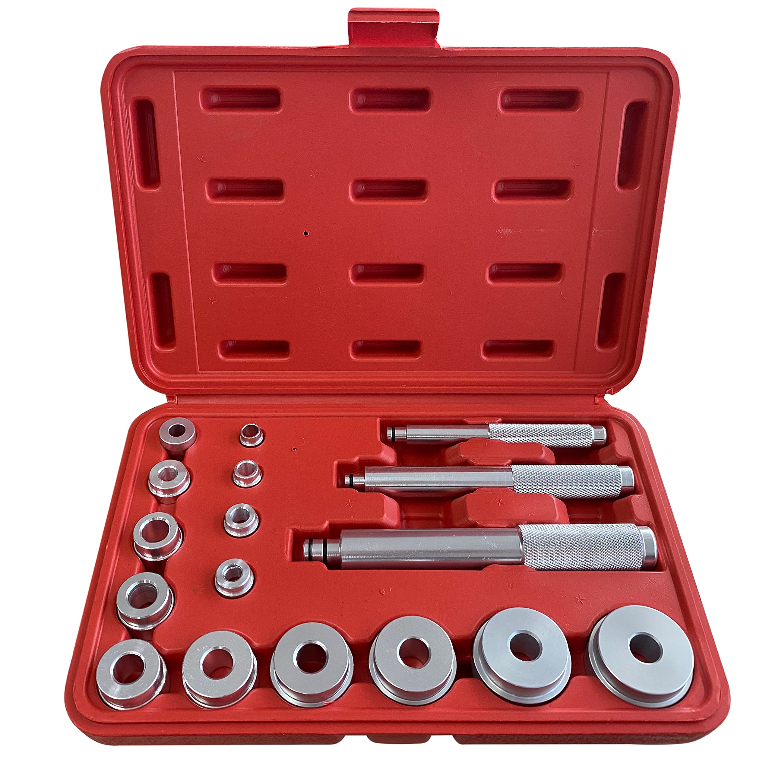 ベアリングレースシールドライバー 17点セット アタッチメント14種類 アルミ ハンドル3本 10-42mm対応 ..