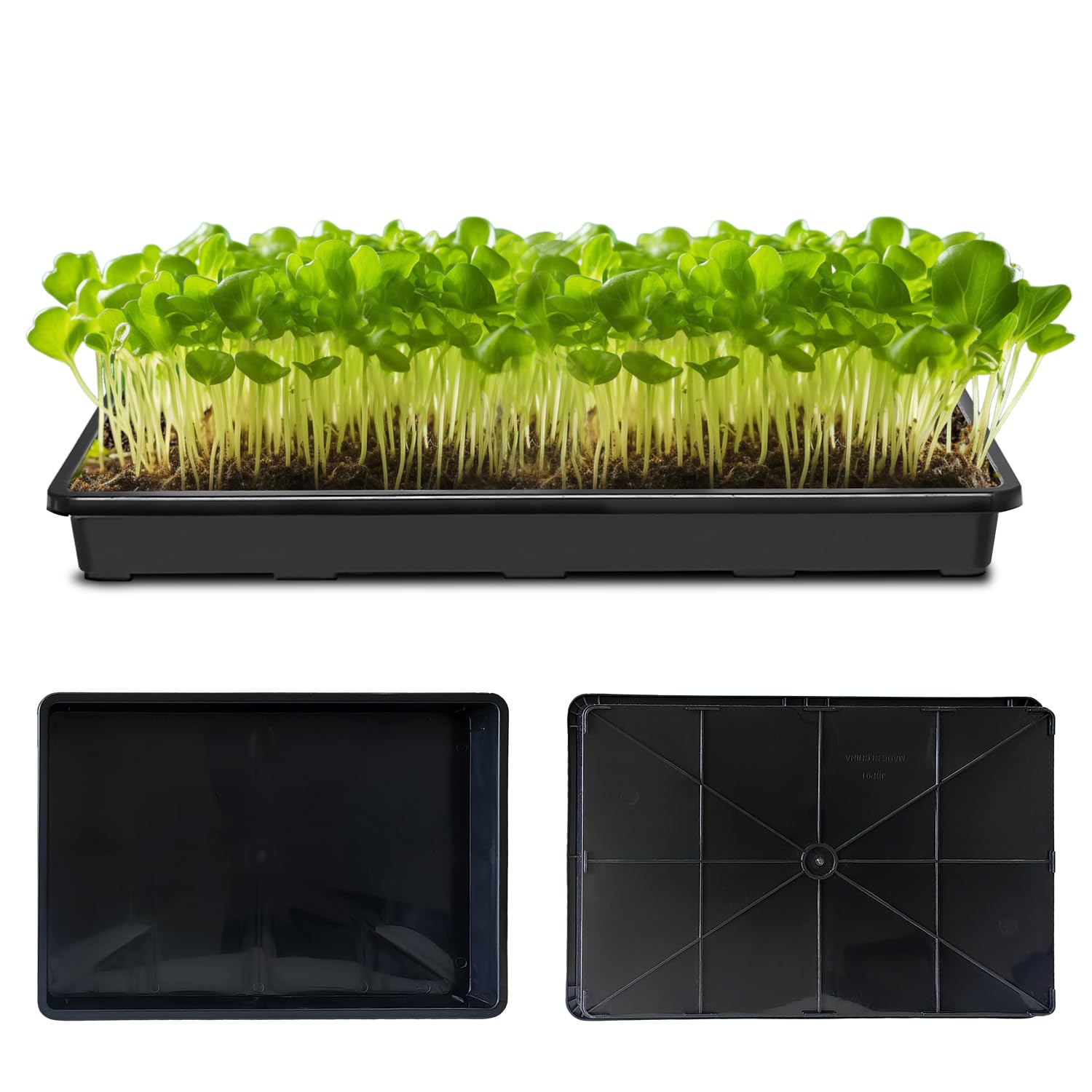育苗トレイ 育苗トレー 育苗箱 育苗ポット 44*33cm 3個 プランター受け皿 水受けトレイ シューズトレイ..
