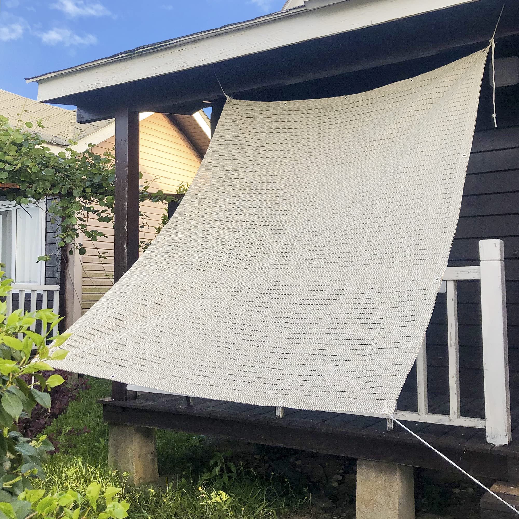 日除けシェード 1.8x1.8m シェード 涼風シェード ベージュ 透かし編みシェード