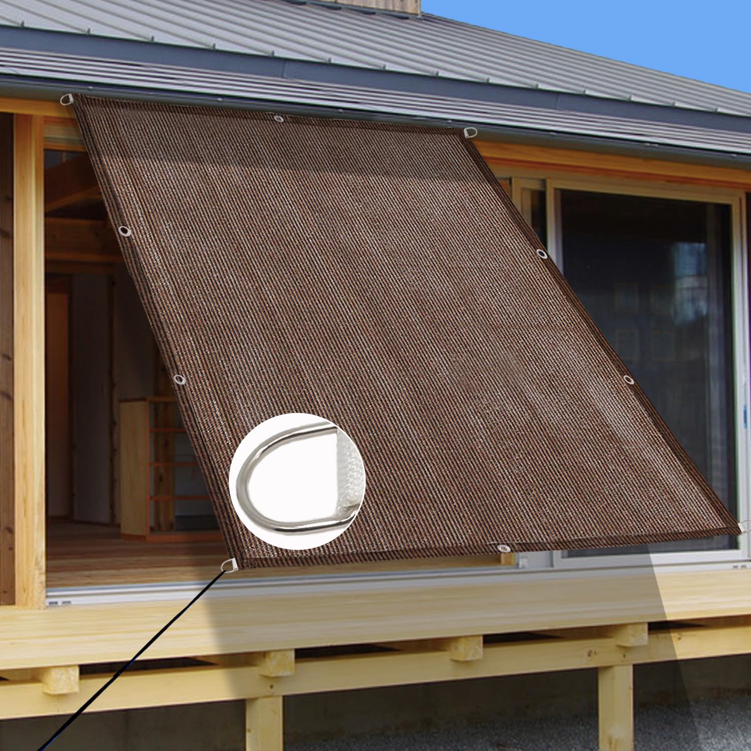 日除けシェード サンシェード 100×200cm 日よけ クールシェード 遮光 断熱 UVカット 風通しよい 目隠しシェード ベランダ 日よけスクリーン 高密度ポリエチレン 日焼け対策 取付簡単 オーニング バルコニー ガーデン 車庫 廊下 天井 屋外 様々な場所に適応