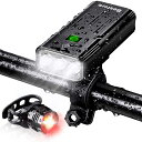 自転車 ライト【5200mAh大容量 USB充電式 】 自転車ヘッドライト 防水 LED 800ルーメン モバイルバッテリー機能付き テールライト付き 3つ調光モード クロスバイク ロードバイク キャンプ ハイキング サイクリング 懐中電灯 犬散歩 日本語説明書付き (ブラック)