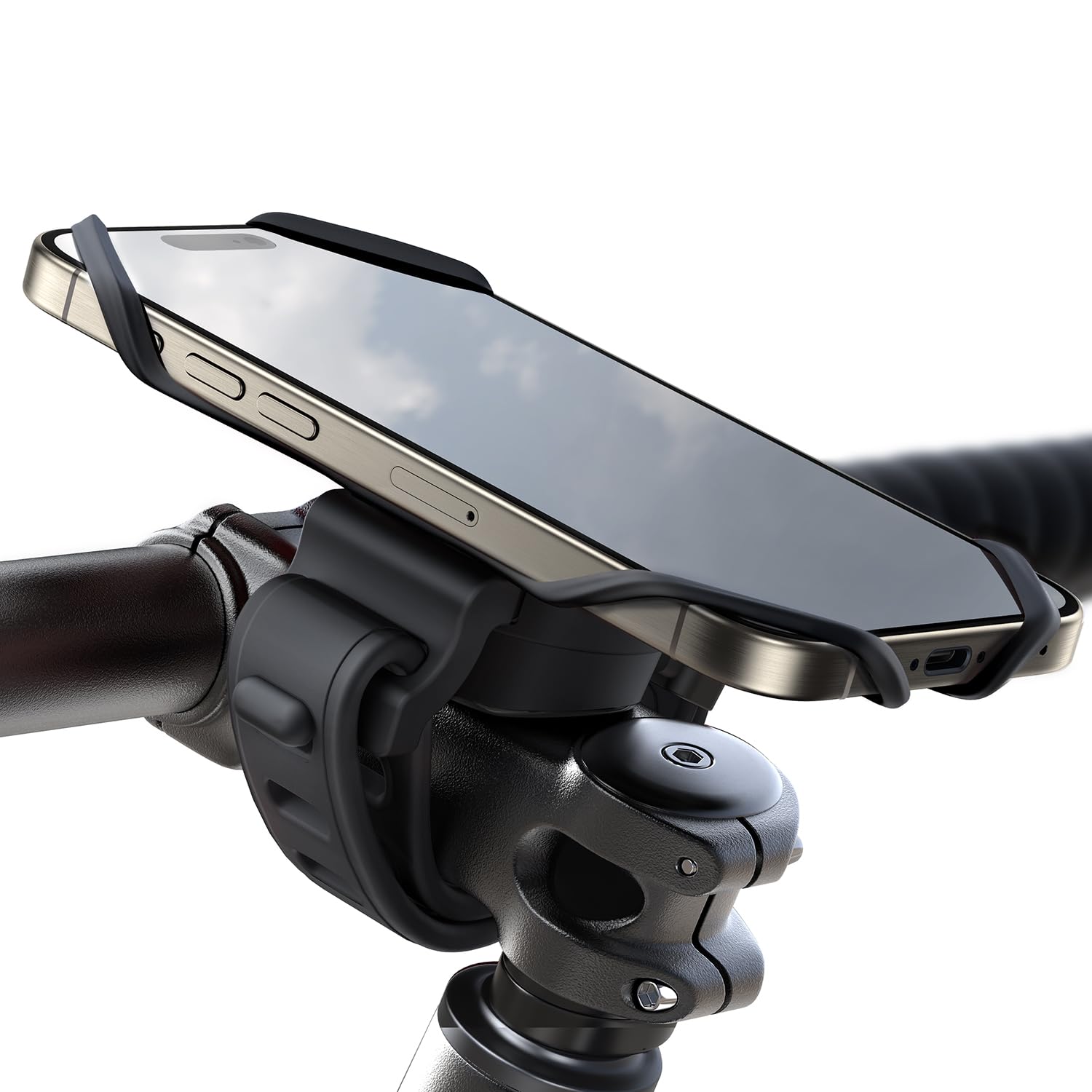 自転車 スマホホルダー スタンド 2024新登場 【ダブルシリコン耐衝撃】簡単取付 スマホ自転車ホルダー 携帯ホルダー ロードバイク バイク レーシングカー、電気自動車、ベビーカー用 スマホ固定 360度回転 片手操作 落下防止 防振 振動防止 強力保護 iPhone15/ 14/13/12/11/8