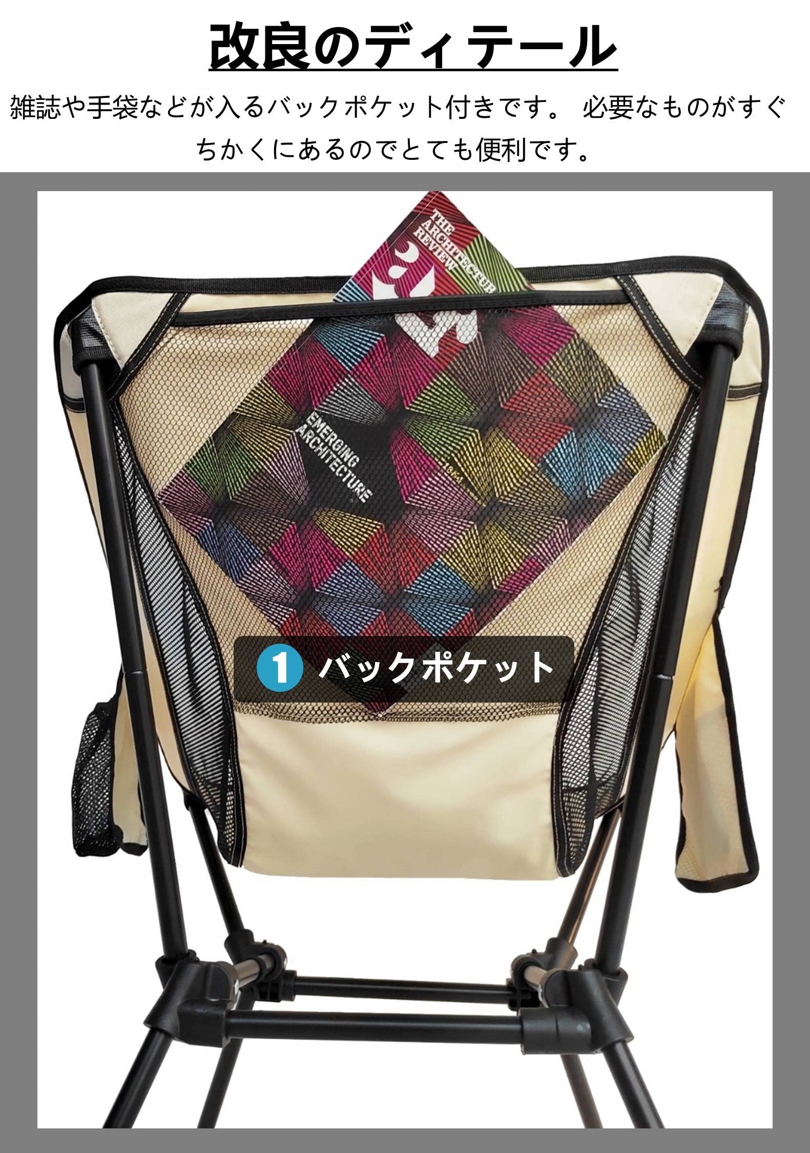 アウトドアチェア 2WAY キャンプ 椅子 ローチェア グランドチェア 軽量 【独自開発のカップホルダー】 耐荷重150kg コンパクト イス ロータイプ 収納袋付属 携帯便利 STCS js-sister-10004735 LIFE WORK DESIGN サンプル画像3