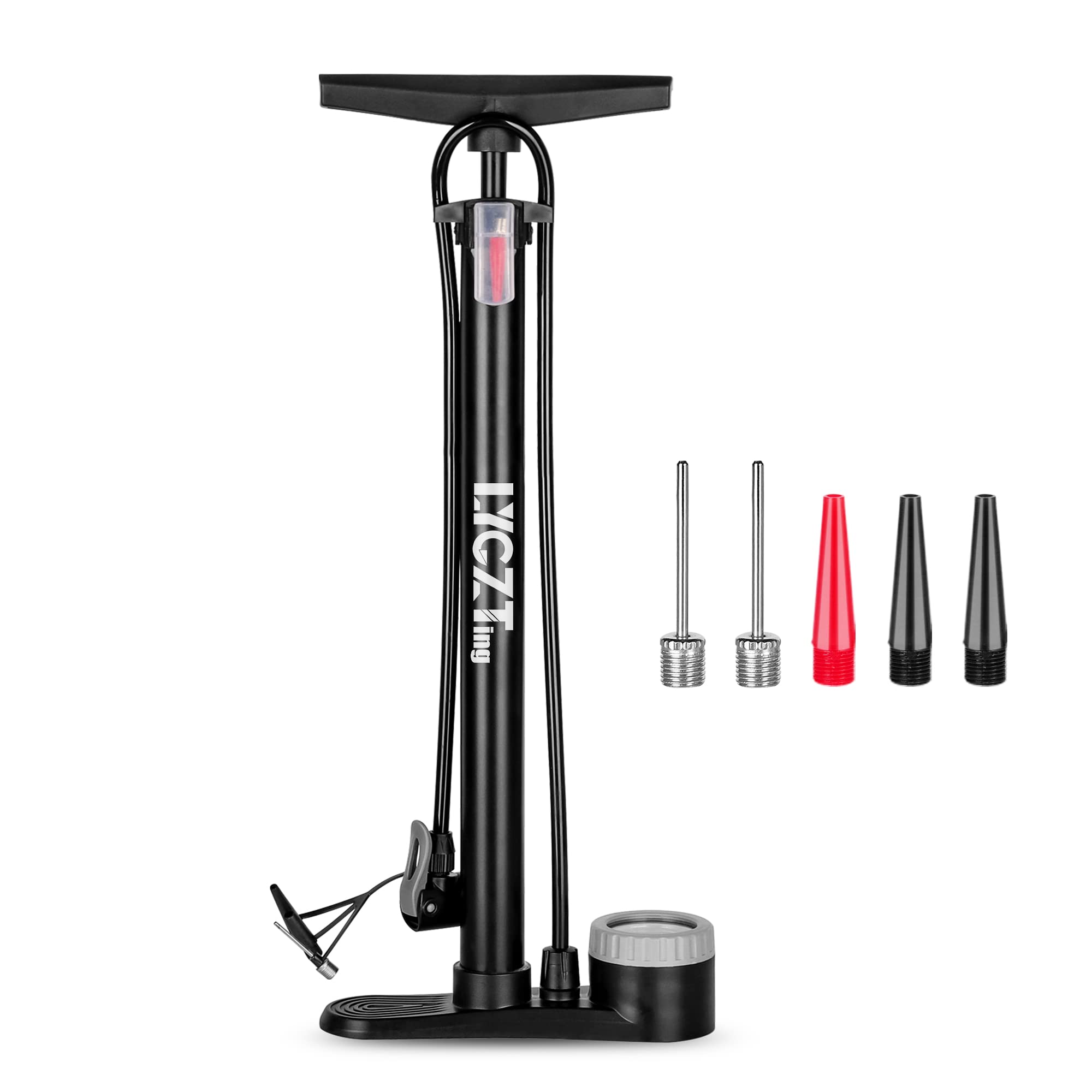 (2セット)自転車空気入れ フロアポンプ 仏式/英式/米式 エアゲージ付き 自転車タイヤポンプ 160PSI / 11Bar ポータブルエアポンプ ロードバイク/浮き輪/ボール用