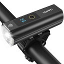 自転車 ライト 防水 USB充電式 大容量5000mAh ヘッドライト ディスプレイ付き LEDロードバイク 1200ルーメ明るい クロスバイク ライトアルミ合金製 懐中電灯兼用 地震対策 日本語説明書