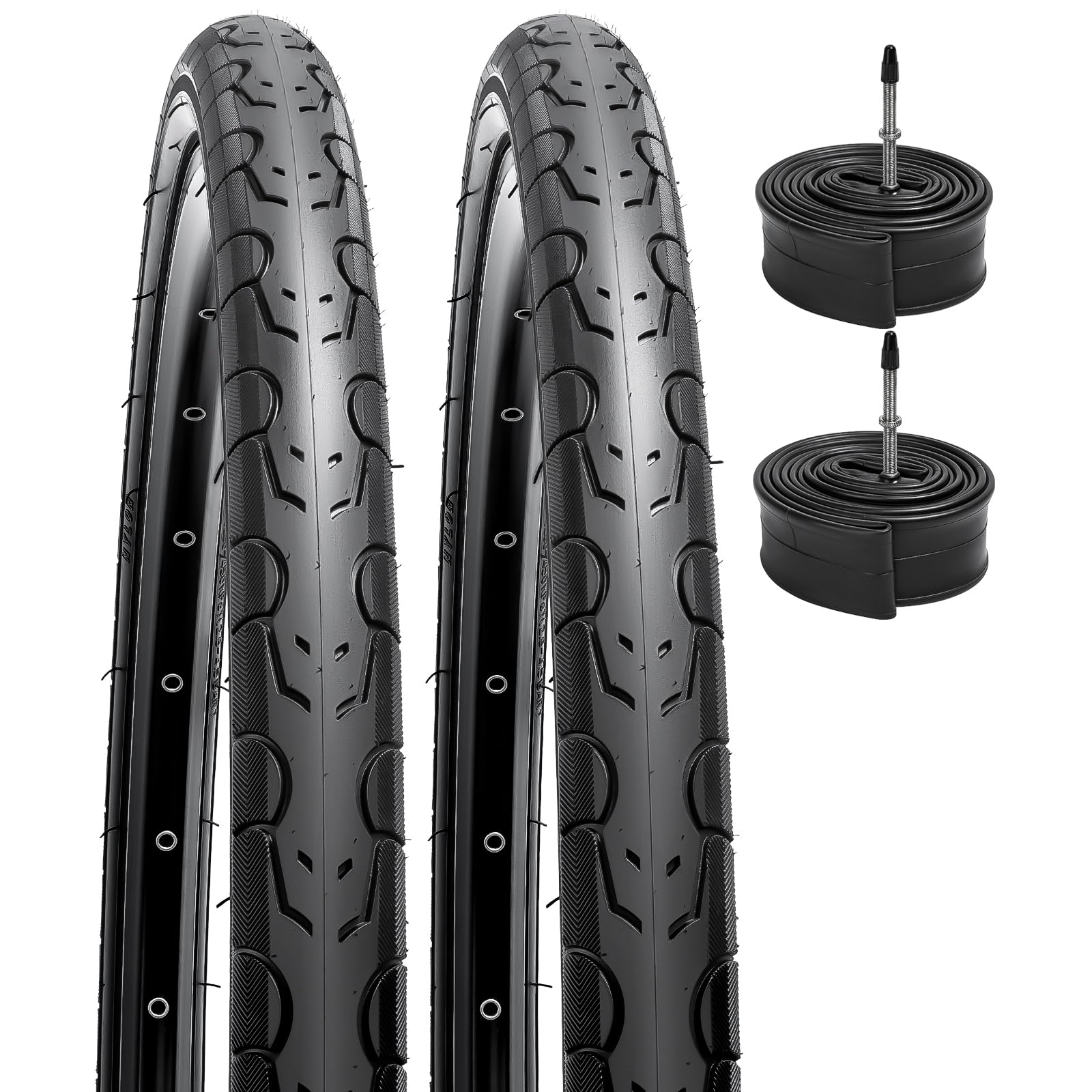 2本セット 700 28c タイヤ 超耐久 60TPI 自転車タイヤ 700x28c 700x28c 28-622 自転車タイヤ + チューブ仏式バルブ60mm+リムテープ タイヤ 700x28c ロードバイク タイヤ 700x28c 700x28c タイヤ セット クロスバイクタイヤ 700x28cのサムネイル