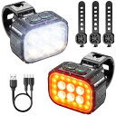自転車 ライト【超小型 前後セット】充電式 type-c 防水IP65 usb 自転車ライト 後付け LED 明るい 1100mAh 350ルーメン 5つ点灯モード 盗難防止 PSE認証済 TO24BA001