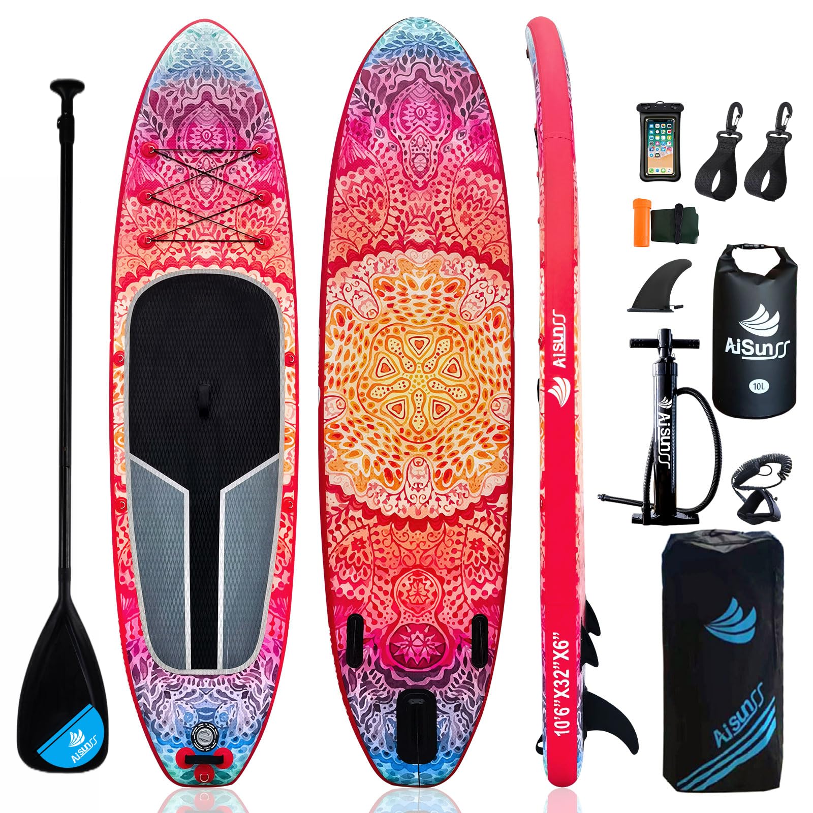 【\2000円OFF/】サップボード SUP ボード インフレータブル スタンドアップパドル ボード 長320cm 幅81cm 厚15cm 安定性 超軽量 滑り止め 初心者 フィットネス サーフィン 川下り ヨガ 釣り フルセットインフレータブルサーフ ボード